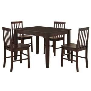  C48S2ES Abigail 5 piece Solid Wood Dining Set: Home 