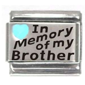  In Memory Of My Brother Light Blue Heart Laser Italian 