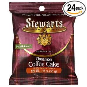 Stewarts Coffee Cinnamon Cake Decaf, 1.25 Ounce (Pack of 24)  