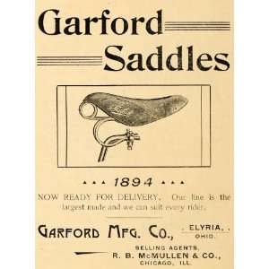  1894 Ad Garford Saddles Elyria Ohio Bicycle McMullen 
