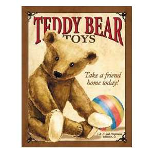  Teddy Bear Toys Tin Sign: Home & Kitchen