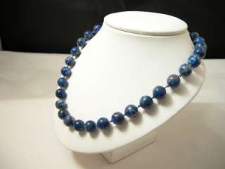 Beaded Lapis Lazuli Necklace with 14kt Gold Clasp  