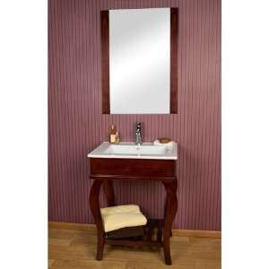  25 Ashby Console Vanity Cabinet with Mirror   Mahogany 