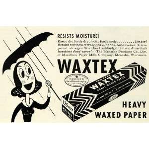  1942 Ad Waxtex Heavy Waxed Paper Menasha Marathon Mills 
