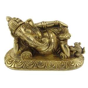  Hindu Religious Lord Ganesh Brass Sculpture