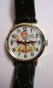 Vintage Ronald McDonald advertising character watch swiss made, adult 