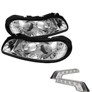   Chrome Projector Headlights and LED Day Time Running Light Package