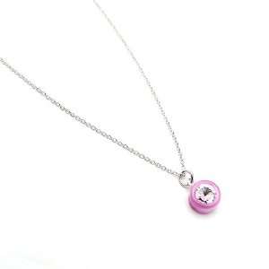  [Aznavour] Simple Cubic Silver Necklace / Light Violet 