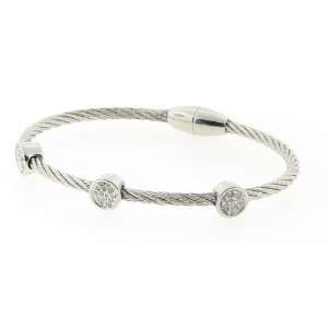    Designer Inspired Cable Stainless Steal Bracelet Silver: Jewelry