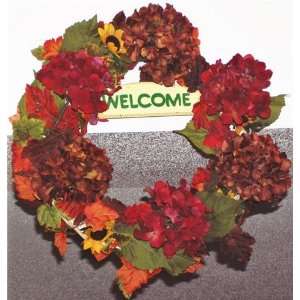 Ruby Red & Chocolate Hydrangea Wreath