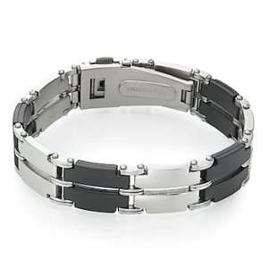  Stainless Steel and Rubber Bracelet: Jewelry