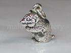Hamster sterling silver charm. Pet   Rodent   Mouse Rat  