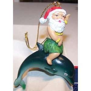 Santa Riding Dolphin Christmas Ornaments Hawaiian 30110  
