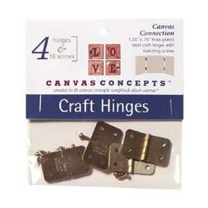  Decor Canvas Craft Hinges Brass 1.25X.75 4/Pkg