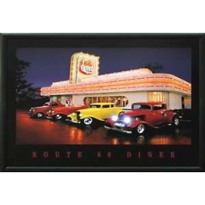   LED 18 Inch x 24 Inch Picture Route 66 Diner: Home & Kitchen
