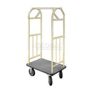  Bellman Hotel Cart 41x24 Satin Brass With Gray Carpet And 