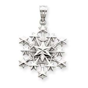   IceCarats Designer Jewelry Gift 14K White Gold Snowflake Pendant