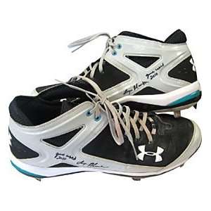   Used 2010 Autographed / Signed Game Used Under Armour Metal Cleats