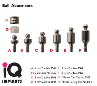 Set 2 BALL Abutments. Accessories for Dental Implants  