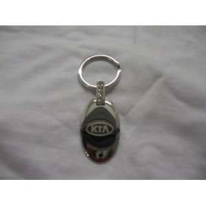 Kia Oval Shaped Keychain with 4 Clear Genuine Swarovski 