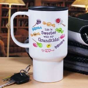 Personalized Life Is Sweeter Travel Mug:  Kitchen & Dining