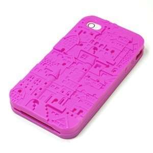  Case Star ® Hot Pink 3D Castle Pattern Silicone Skin Case 
