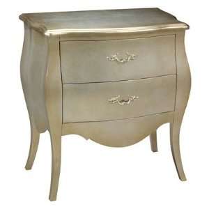  Romana Bowfront Chest in Silver Leaf 