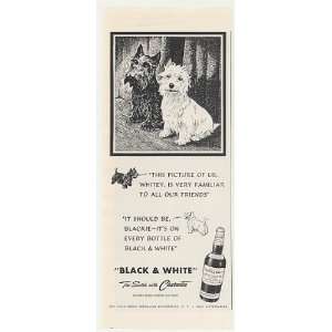   1949 Black & White Scotch Blackie Whitey Dogs Print Ad: Home & Kitchen