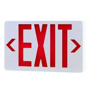   Exit Sign, Self Diagnostic, White with Red Letters