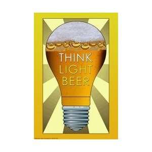  Think Light Beer 12x18 Giclee on canvas