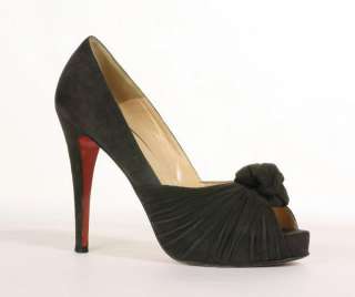 Auth CHRISTIAN LOUBOUTIN Brown Suede Madeline Heels 36 5  