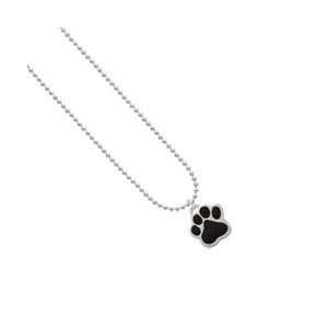  Large Black Paw Ball Chain Charm Necklace [Jewelry 