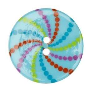  Fashion Button 1 3/8 Confetti Pinwheel Turquoise By The 