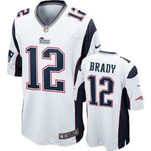  Tom Brady Jersey: Away White Game Replica #12 Nike New 