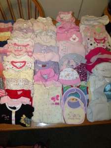 HUGE LOT!!! 86 PIECE BABY GIRLS SIZE NEWBORN 9 MOS.>GAP,CARTERS 