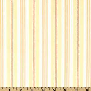  44 Wide Fretted Broad Stripe Yellow Fabric By The Yard 