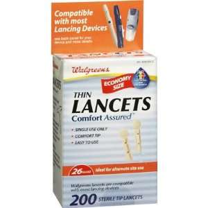  Thin Lancets   Comfort Assured   26 Gauge   200 Sterile Tip Lancets 