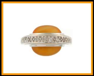 14K White Gold Madeira Citrine & Diamond Ring  