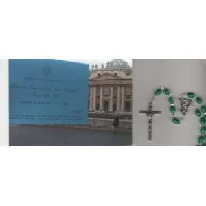  Madonna Green Rosary Blessed by Pope Benedict XVI on April 6, 2011 
