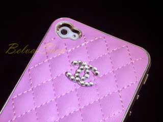   Crystal Hot Pink Deluxe Leather iPhone 4 Case using Swarovski Elements