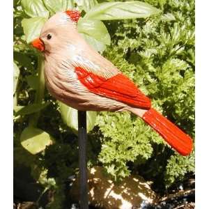  New Fisher Wildlife Female Cardinal Garden Bird Stick High 