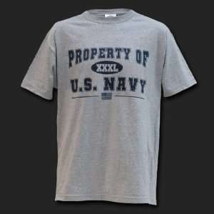  PROPERTY OF U.S. NAVY H.GREY T SHIRT SHIRT SHIRTS U.S. MILITARY 