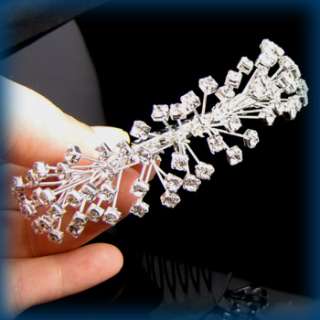    clear rhinestone crystal hair comb tiara wedding bridal