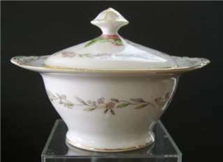 Ridgewood Pattern Hira Fine China Sugar Bowl Gold Trim with Lid  