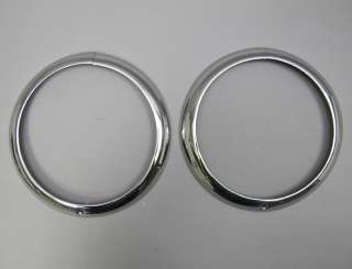This is a pair of rare 1941 42 headlight bucket trim rings for Dodge 
