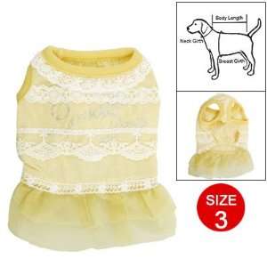   Sz 3 Yellow Ruffled Hem Layers Tank Dress for Dog Pet: Pet Supplies