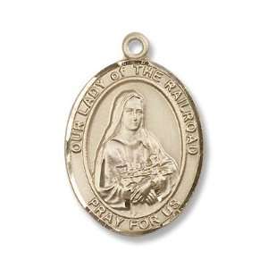   Gold Our Lady of the Railroad Medal St. Mary Mother of God: Jewelry
