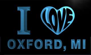 v57949 b I Love OXFORD, MI MICHIGAN City Limit Neon Light Sign  
