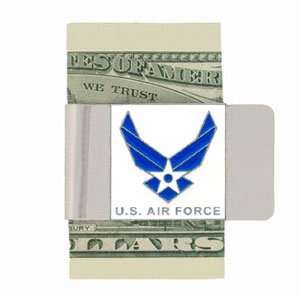 Air Force Large Metal Money Clip With Hand Painted Air Force 