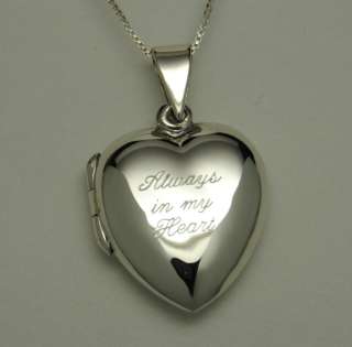 ALWAYS IN MY HEART CREMATION URN STERLING SILVER URN NECKLACE 